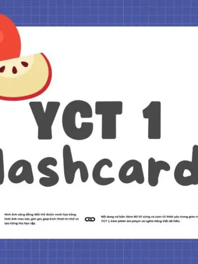 File Flash Card tiếng Trung Giáo trình chuẩn YCT 1 [PDF]